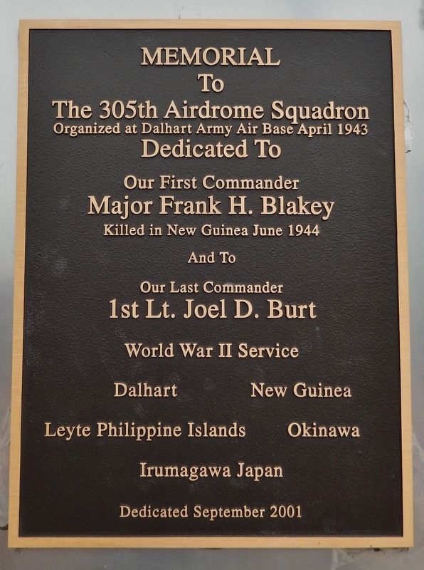 305th Airdrome Squadron Memorial image. Click for full size.