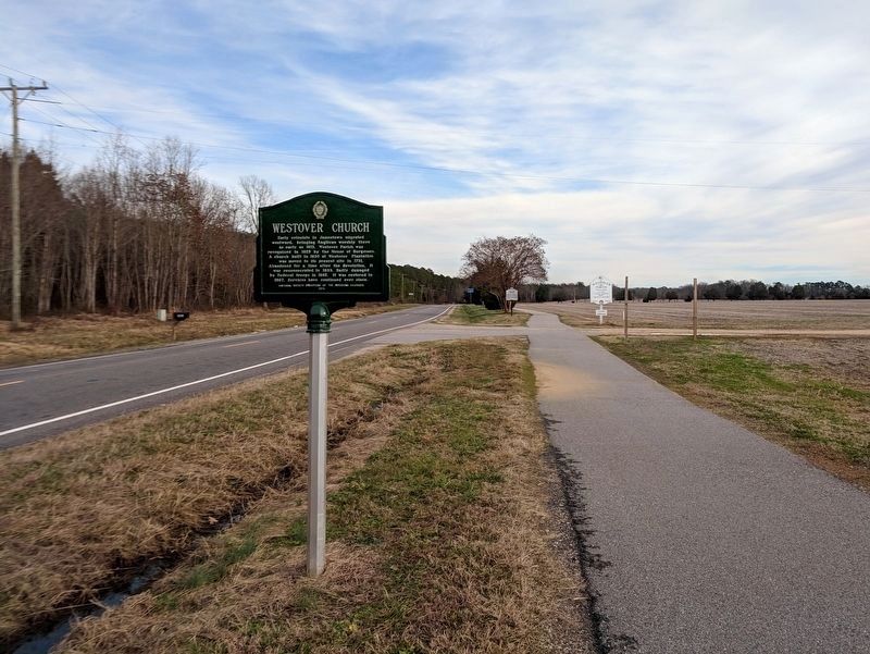 Westover Church Marker (facing east) image. Click for full size.