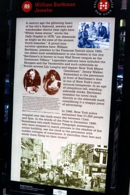 William Barthman Jeweler Marker, 2000. Click for full size. William Barthman Jeweler Marker, 2000 image. Click for full size.