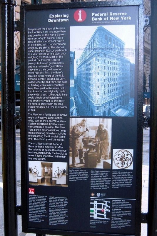 Federal Reserve Bank of New York Marker, 2006 image. Click for full size.