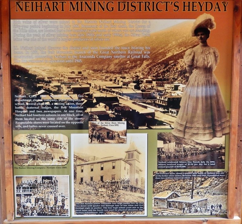 Neihart Mining District's Heyday Marker image. Click for full size.