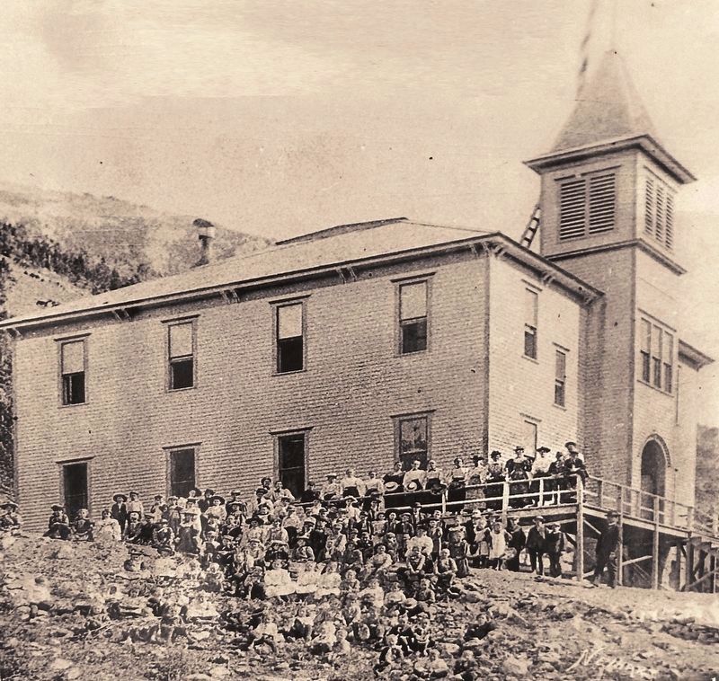 Marker detail: The Neihart Schoolhouse, 1901. Click for full size. Marker detail: The Neihart Schoolhouse, 1901 image. Click for full size.