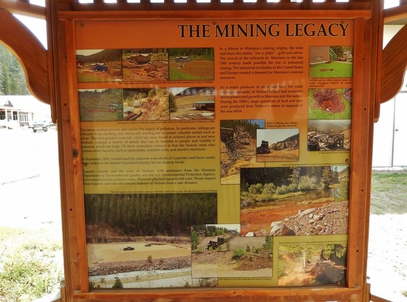 The Mining Legacy Marker (<i>wide view; Main Street in background on left</i>) image. Click for full size.
