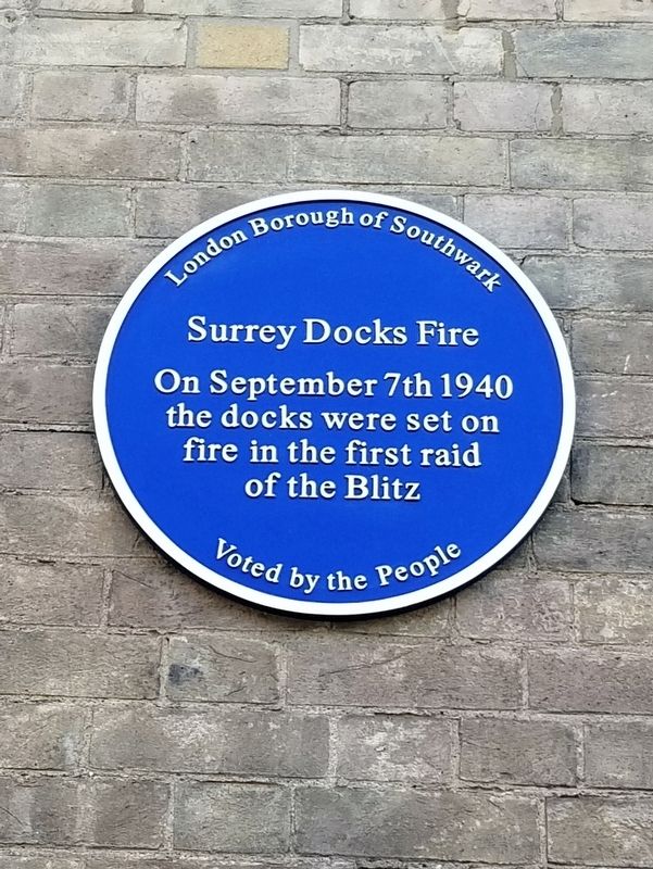 Surrey Docks Fire Marker. Click for full size. Surrey Docks Fire Marker image. Click for full size.