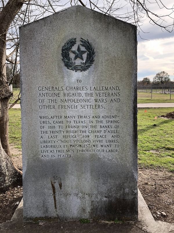 Lallemand, Riguad and Other French Settlers Marker image. Click for full size.