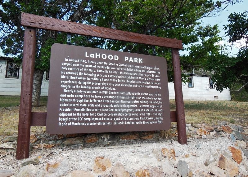 LaHood Park Marker (<i>wide view</i>). Click for full size. LaHood Park Marker (<i>wide view</i>) image. Click for full size.