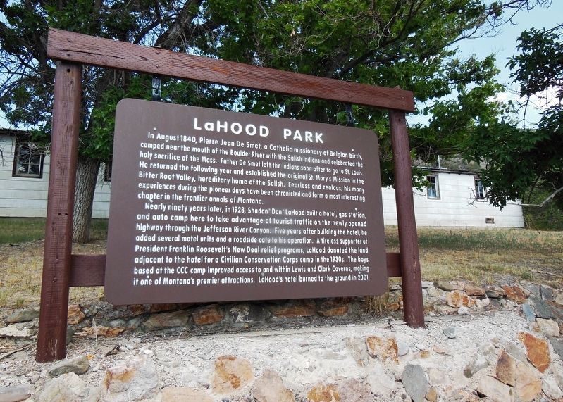 LaHood Park Marker (<i>wide view</i>) image. Click for full size.