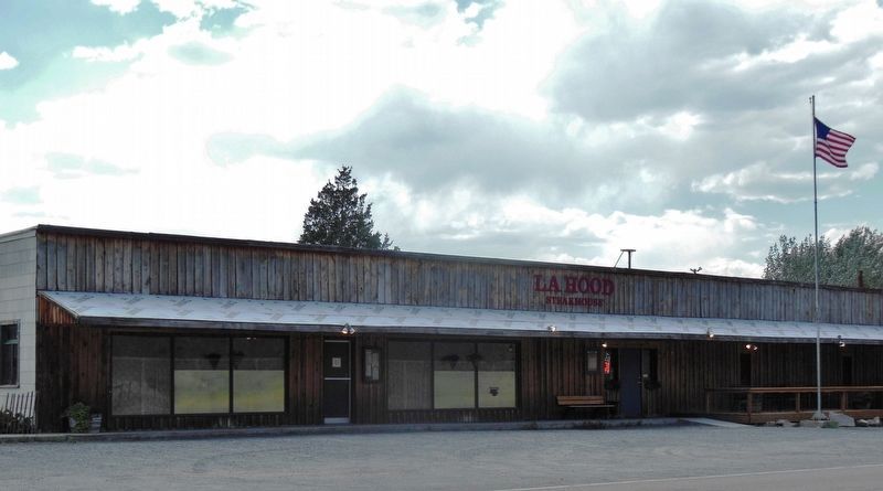 LaHood Steakhouse (<i>located across highway from the marker, on LaHood's old hotel site</i>) image. Click for full size.