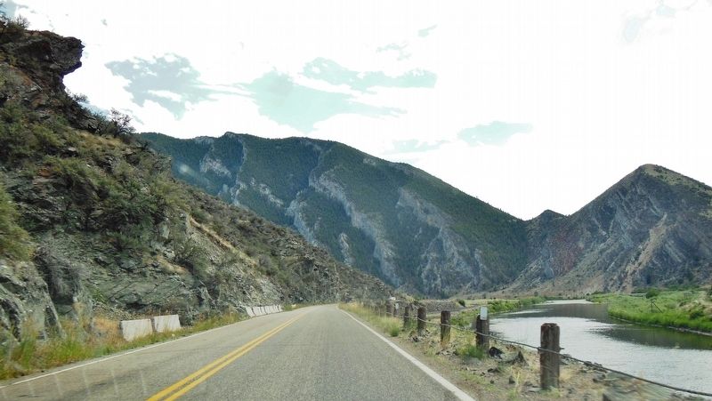 Jefferson River Canyon, Montana State Highway 2 (<i>just south of the marker</i>) image. Click for full size.