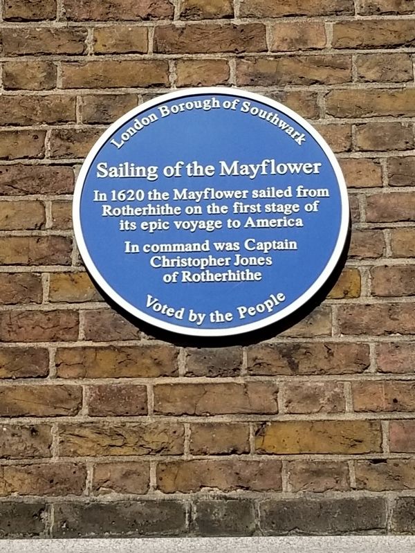 Sailing of the Mayflower Marker image. Click for full size.