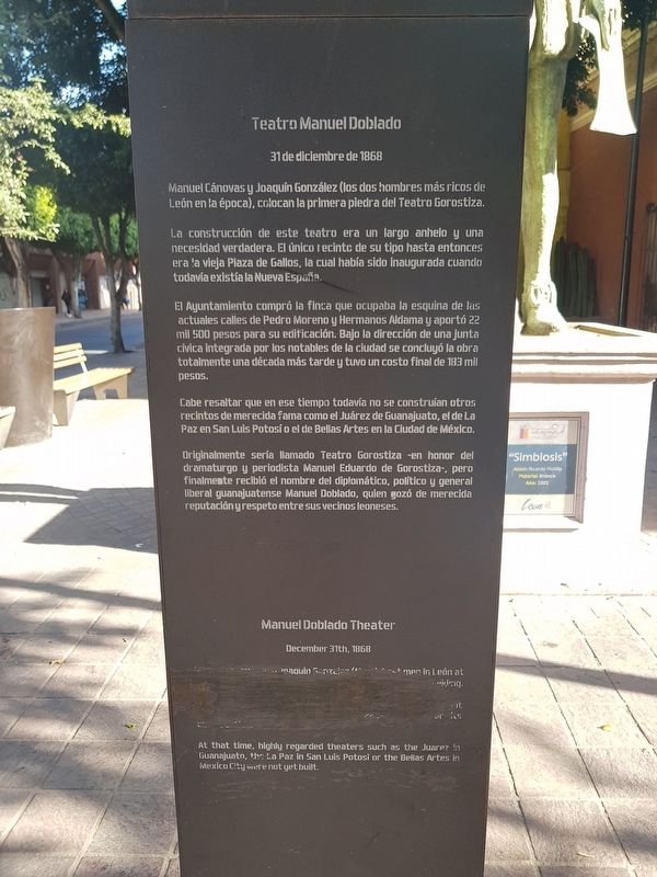 Manuel Doblado Theater Marker image. Click for full size.