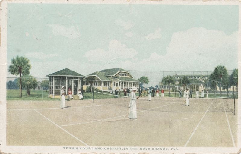 <i>Tennis Court and Gasparilla Inn, Boca Grande, Fla.</i> image. Click for full size.