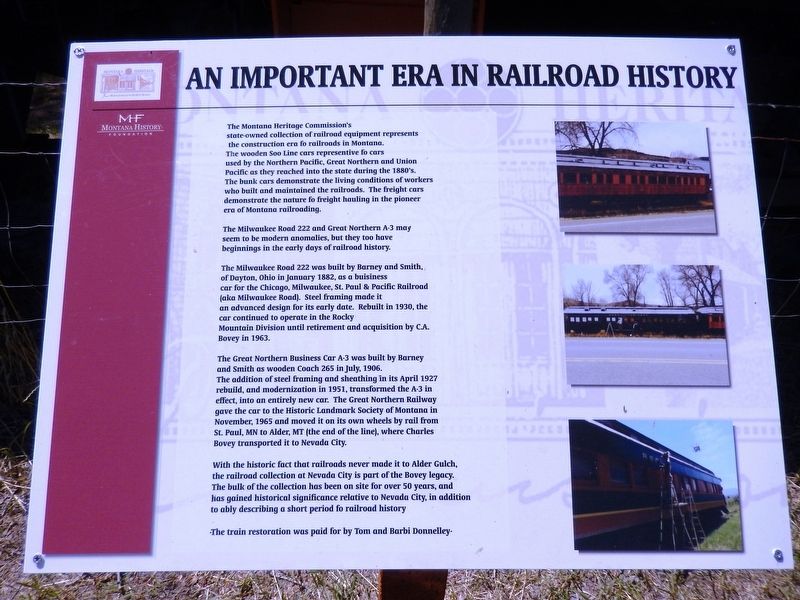 An Important Era in Railroad History Marker image. Click for full size.