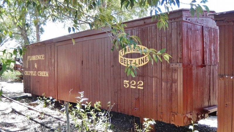Florence & Cripple Creek Boxcar #522, circa 1880 (<i>located beside marker</i>) image. Click for full size.