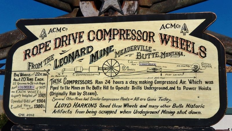 Rope Drive Compressor Wheels Marker. Click for full size. Rope Drive Compressor Wheels Marker image. Click for full size.