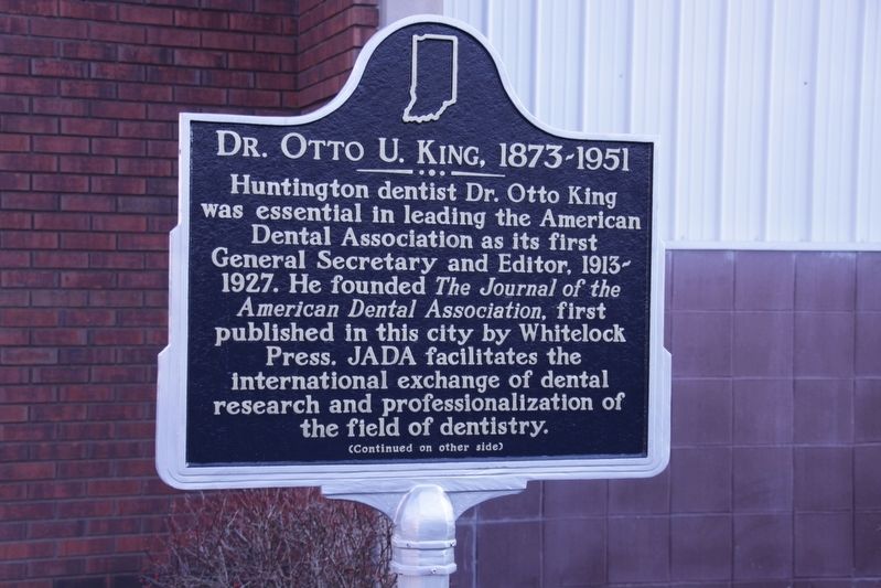 Otto U. King, D.D.S., F.A.C.D. Marker image. Click for full size.