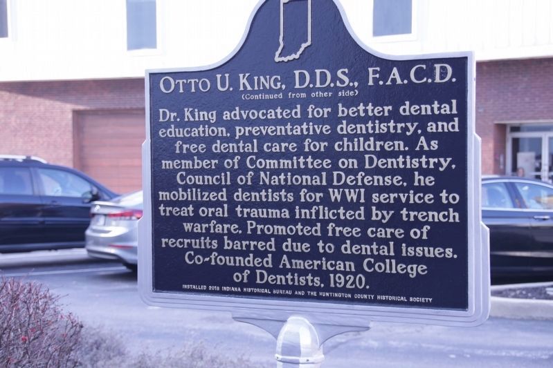 Otto U. King, D.D.S., F.A.C.D. side of the marker image. Click for full size.