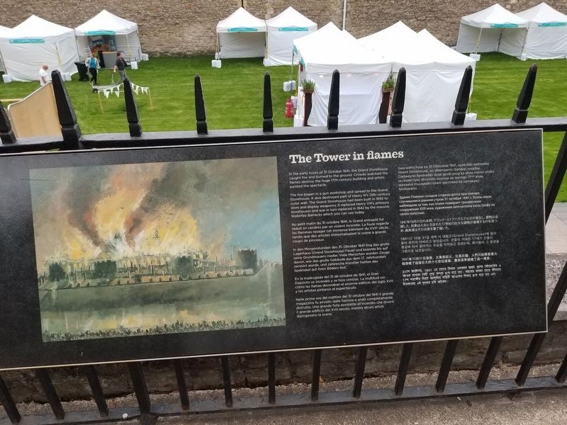 The Tower in flames Marker image. Click for full size.