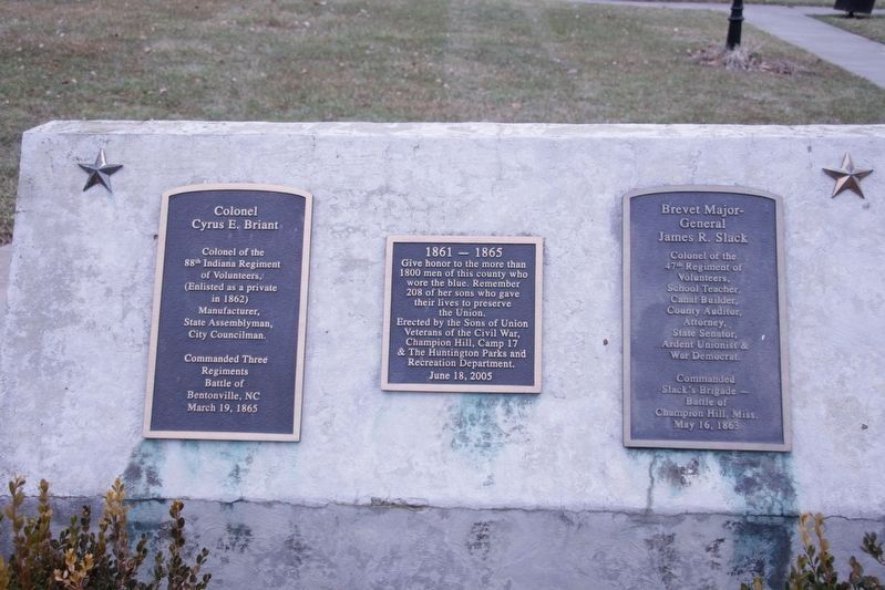 Huntington County Civil War Memorial. Click for full size. Huntington County Civil War Memorial image. Click for full size.