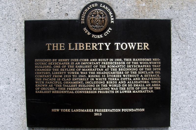 The Liberty Tower Marker image. Click for full size.