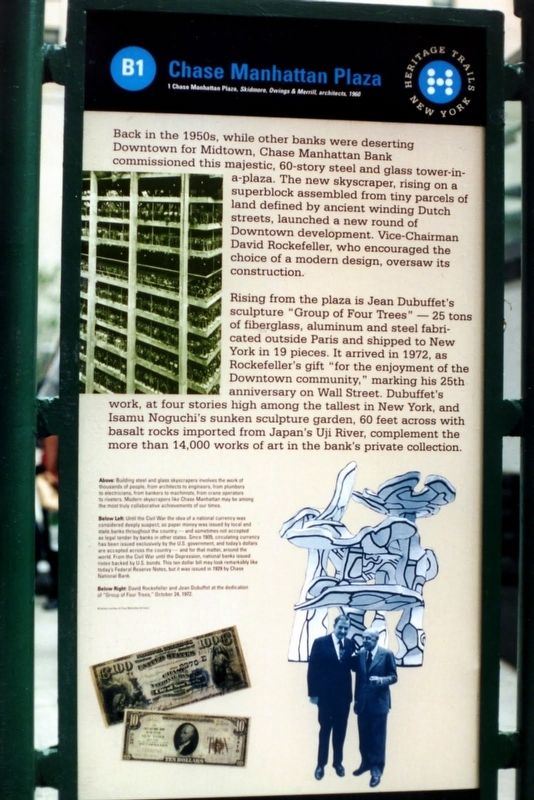 Chase Manhattan Plaza Marker, 2000 image. Click for full size.