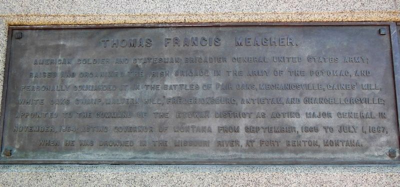 Thomas Francis Meagher Memorial (left panel) image. Click for full size.