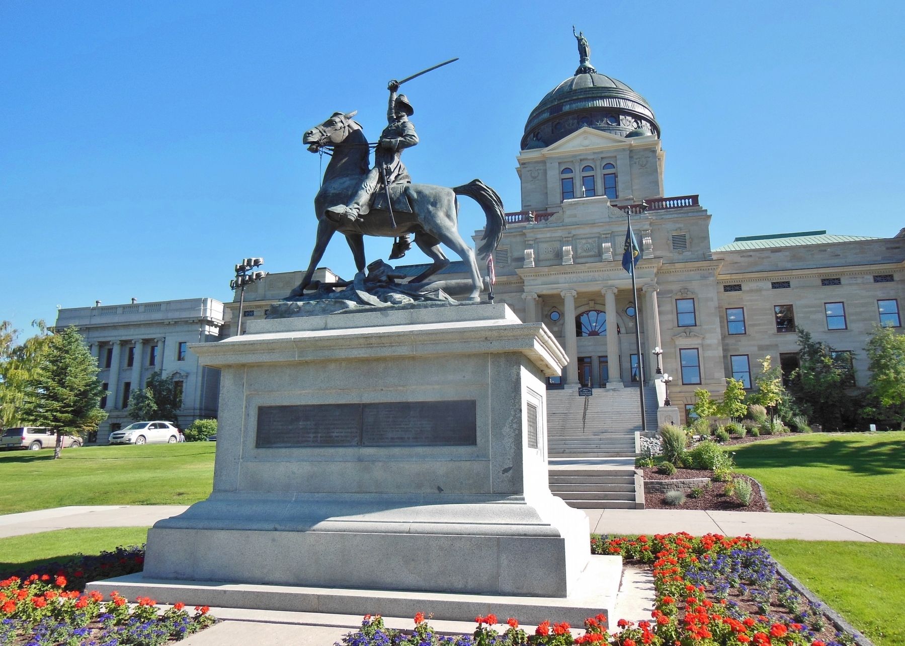 Thomas Francis Meagher Monument (<i>marker panels visible on front of monument</i>) image. Click for full size.