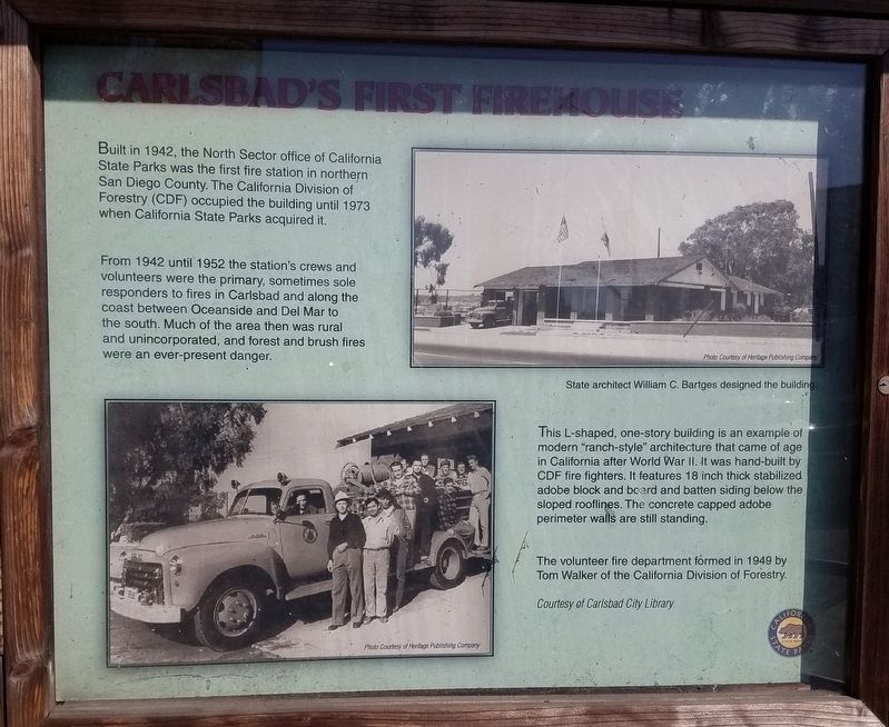 Carlsbad's First Firehouse Marker image. Click for full size.