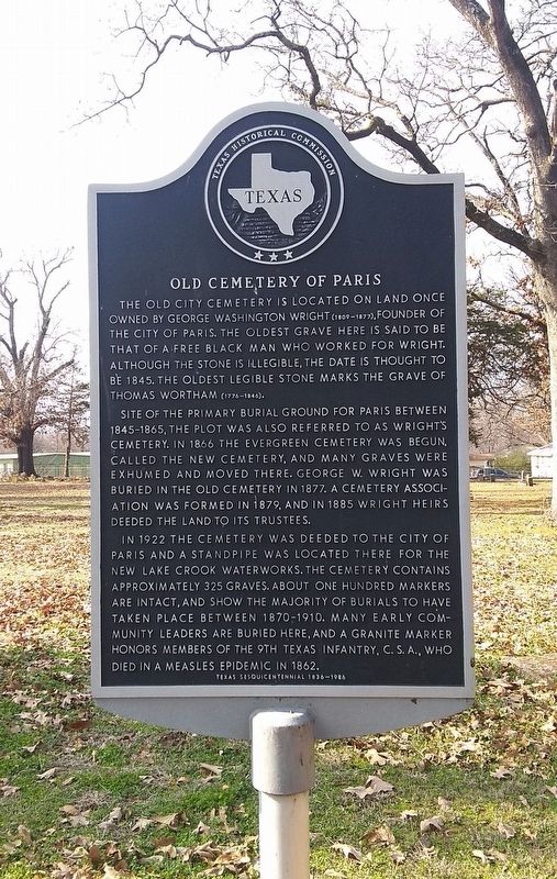Old Cemetery of Paris Marker. Click for full size. Old Cemetery of Paris Marker image. Click for full size.