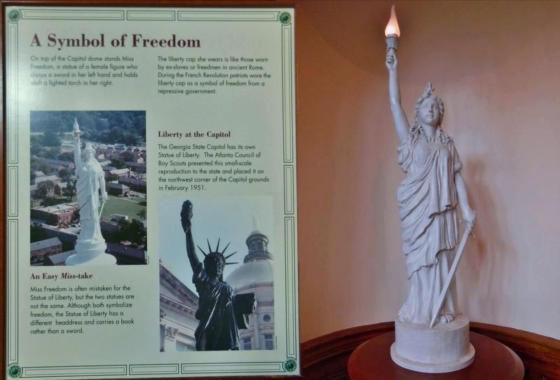 Georgia State Capitol "Miss Freedom" Statue<br>(<i>interpretive exhibit inside the Capitol</i>) image. Click for full size.