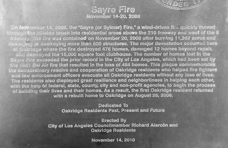 Sayre Fire Marker image. Click for full size.