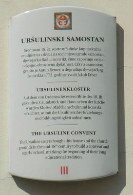 Ur�ulinski Samostan Marker image. Click for full size.