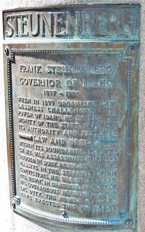Frank Steunenberg Marker. Click for full size. Frank Steunenberg Marker image. Click for full size.