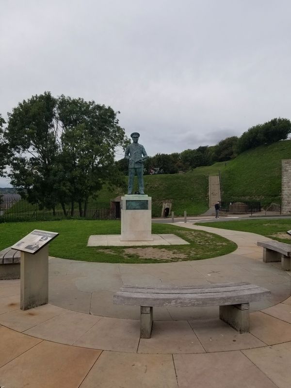 Statue of Vice-Admiral Ramsay near the Marker image. Click for full size.
