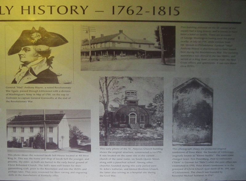 Littlestown—Early History—1762-1815, right half of wayside image. Click for full size.