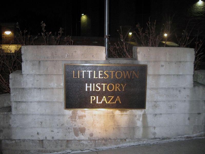 Littlestown History Plaza sign. Click for full size. Littlestown History Plaza sign image. Click for full size.