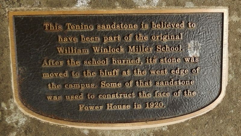 Tenino Sandstone plaque (<i>mounted below marker</i>) image. Click for full size.