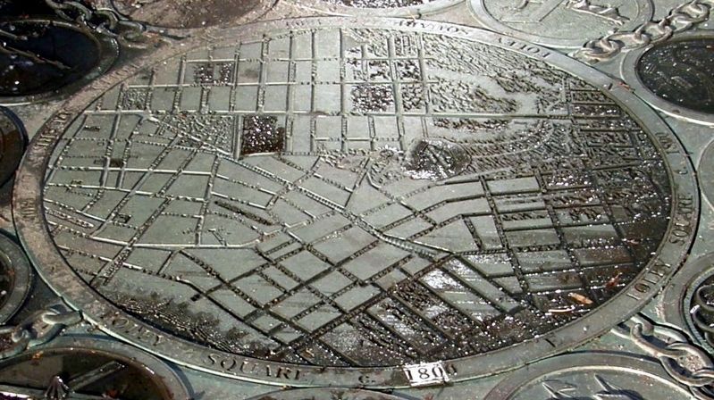 Foley Square c. 1800, Central Medallion. Click for full size. Foley Square c. 1800, Central Medallion image. Click for full size.