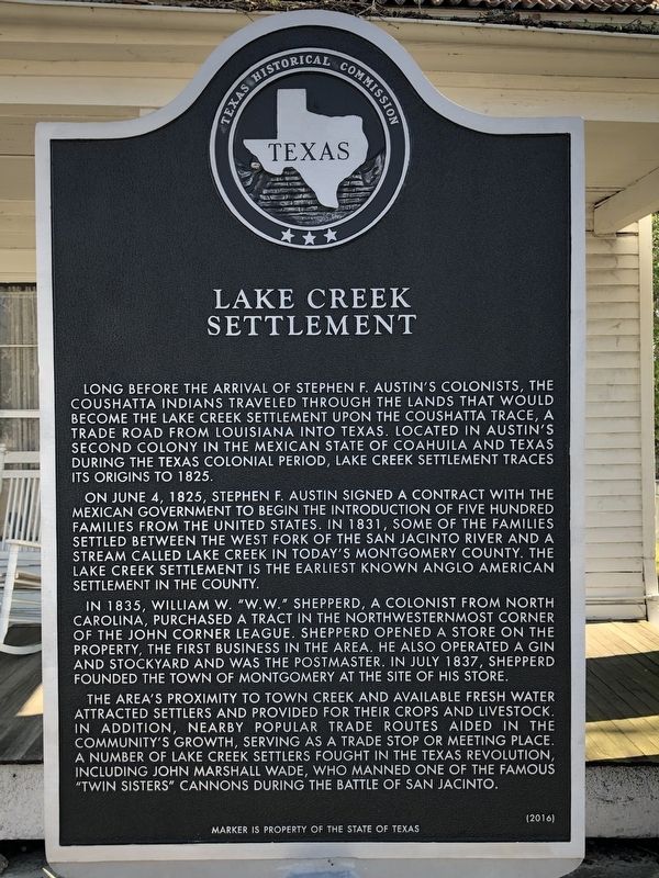 Lake Creek Settlement Marker image. Click for full size.