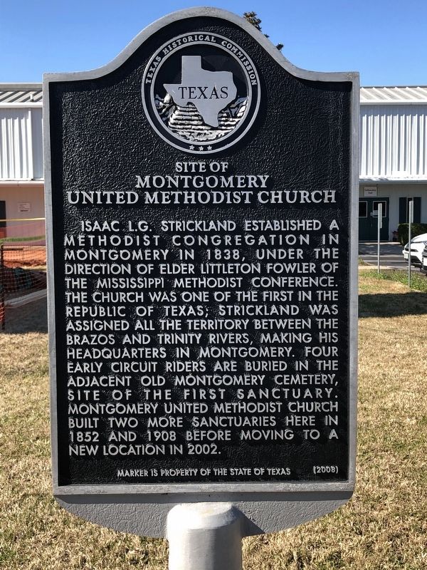 Site of Montgomery United Methodist Church Marker image. Click for full size.