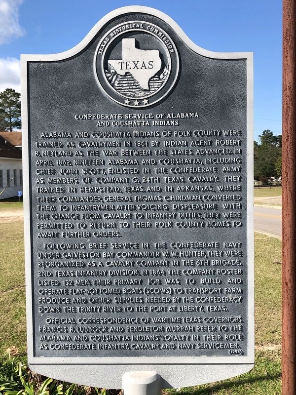 Confederate Service of Alabama and Coushatta Indians Marker image. Click for full size.