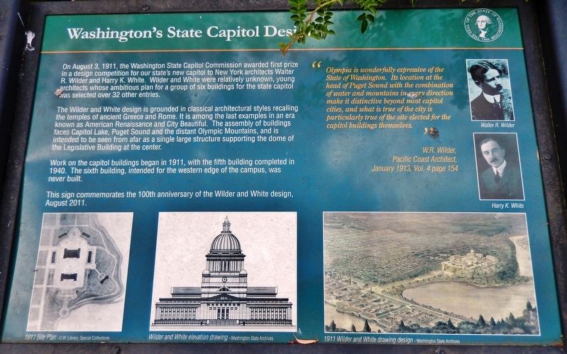 Washington's State Capitol Design Marker image. Click for full size.