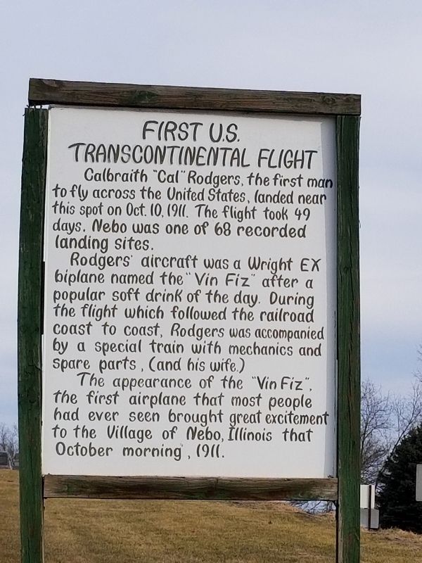The First U.S. Transcontinental Flight Marker image. Click for full size.