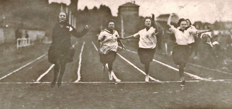 Marker detail: 30-yard dash at a school Field Day in 1922. Click for full size. Marker detail: 30-yard dash at a school Field Day in 1922 image. Click for full size.