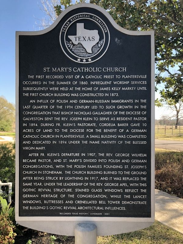 St. Mary's Catholic Church Marker. Click for full size. St. Mary's Catholic Church Marker image. Click for full size.