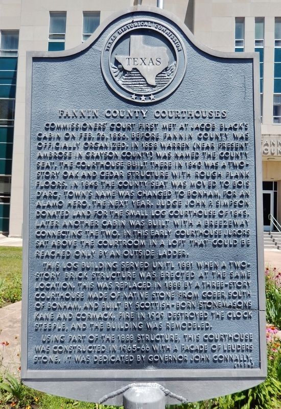 Fannin County Courthouses Marker image. Click for full size.