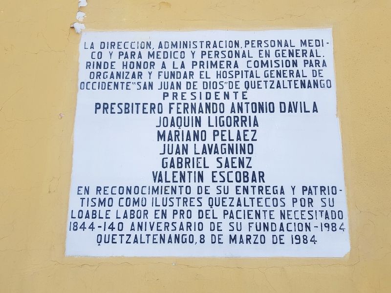 Hospital General de Occidente “San Juan de Dios” Marker. Click for full size. Hospital General de Occidente “San Juan de Dios” Marker image. Click for full size.