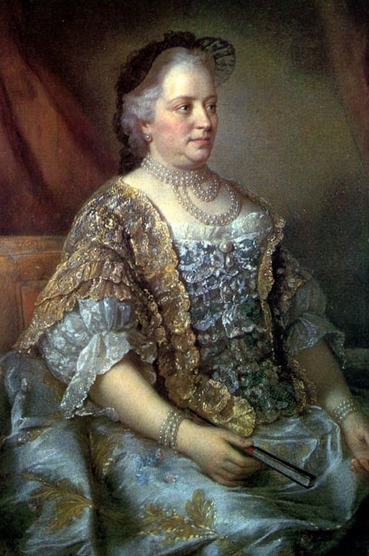 Maria Theresa in 1762, by Jean-�tienne Liotard image. Click for full size.