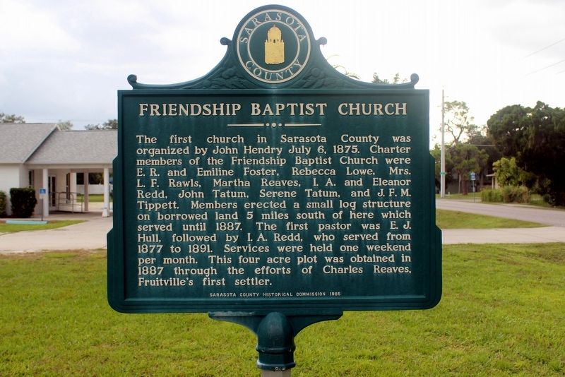 Friendship Baptist Church Marker Side 1 image. Click for full size.