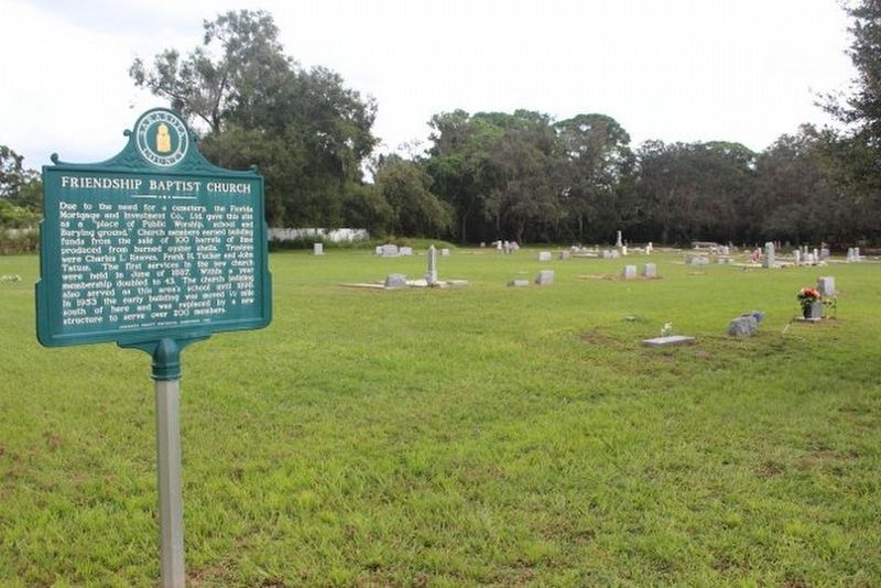 Friendship Baptist Church Marker and Cemetery image. Click for full size.